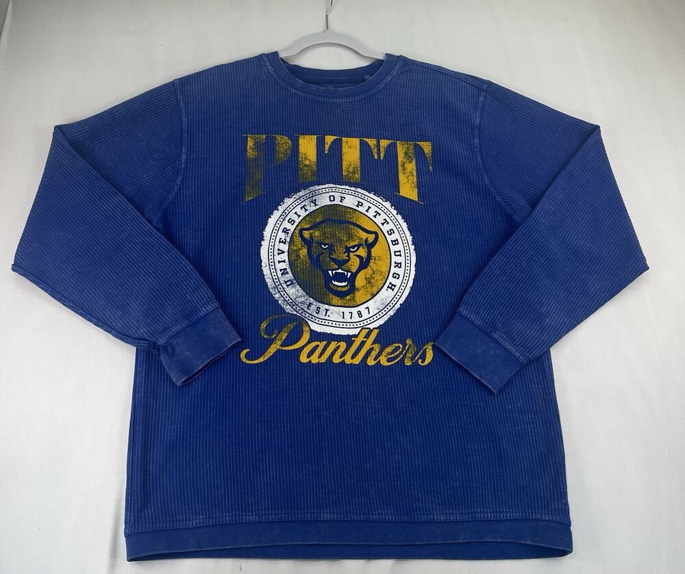 University of Pittsburgh Panthers Pressbox Comfy Cord Distressed Sweatshirt XL